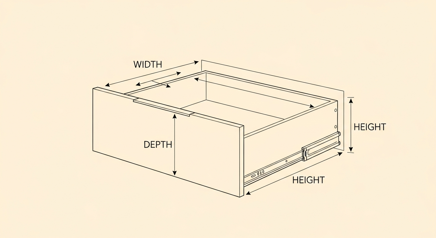 Drawer measurement guide
